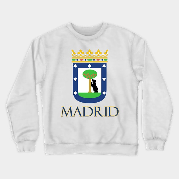 Madrid, Spain - Coat of Arms Design Crewneck Sweatshirt by Naves